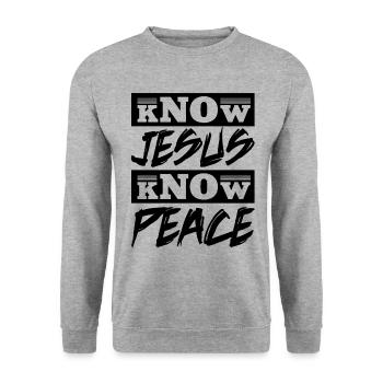 Jesus - Unisex Sweatshirt - salt & pepper - Front - Alina (178cm) & Michal (187cm)