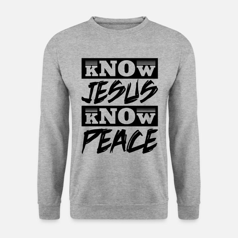 Jesus - Unisex Pullover - Weißgrau meliert