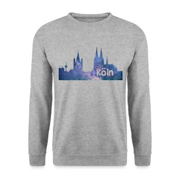 Cologne - Unisex Sweatshirt - salt & pepper - Front - Alina (178cm) & Michal (187cm)