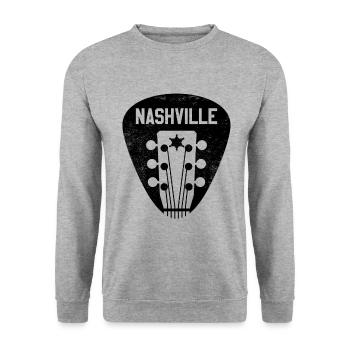 Nashville Tennessee - Guitare de musique country - Sweat-shirt Unisexe - gris chiné - Devant - Alina (178cm) & Michal (187cm)