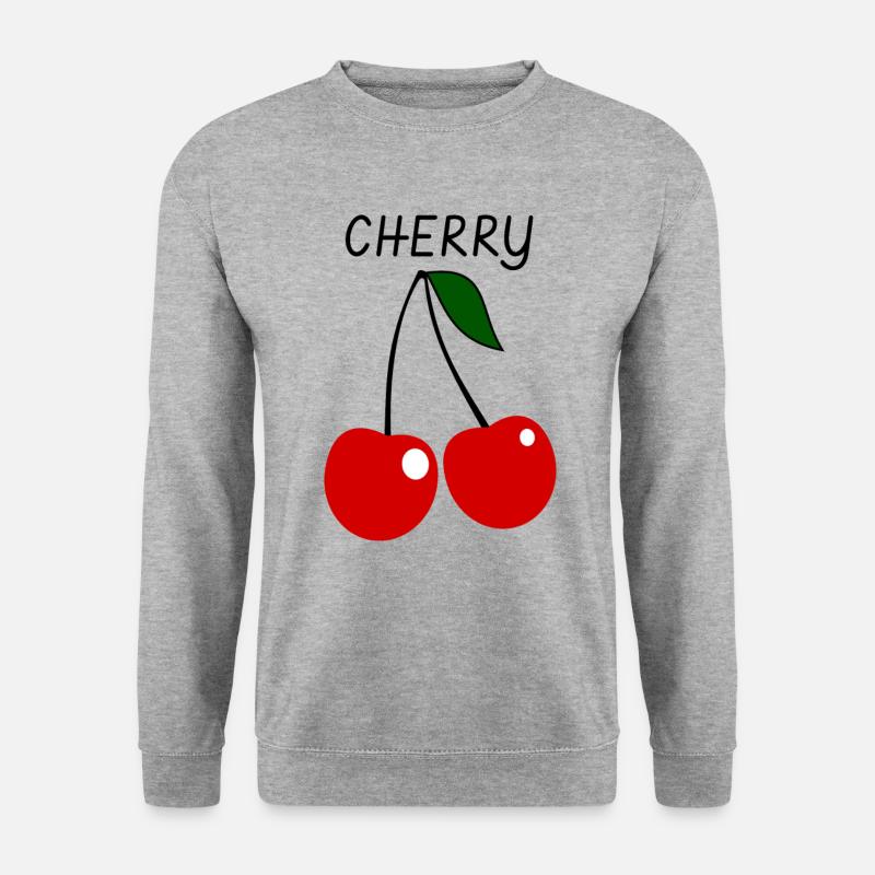 Kirsche - Unisex Pullover - Weißgrau meliert