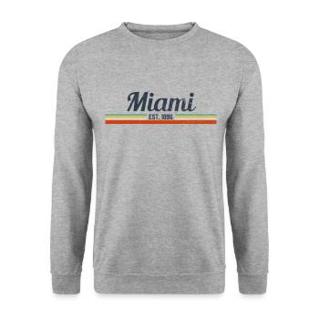 Miami Florida Vintage - Sweat-shirt Unisexe - gris chiné - Devant - Alina (178cm) & Michal (187cm)
