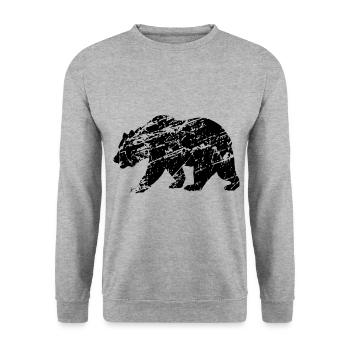 Bären Tierschutz-Für Menschen die Tiere lieben - Unisex Pullover - Weißgrau meliert - Vorne - Alina (178cm) & Michal (187cm)