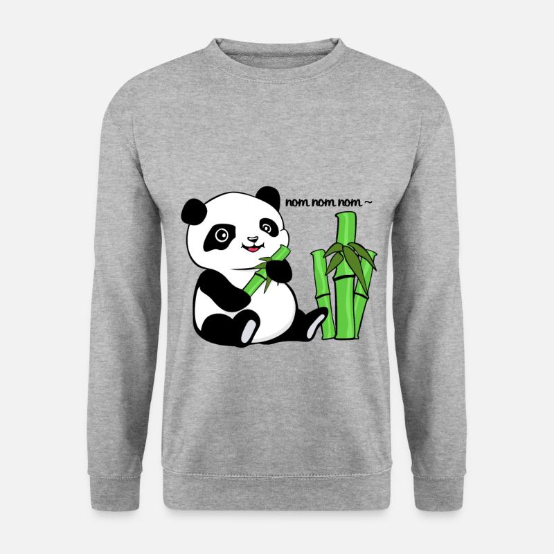 Pandabär - Unisex Pullover - Weißgrau meliert
