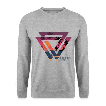 plage - Sweat-shirt Unisexe - gris chiné - Devant - Alina (178cm) & Michal (187cm)