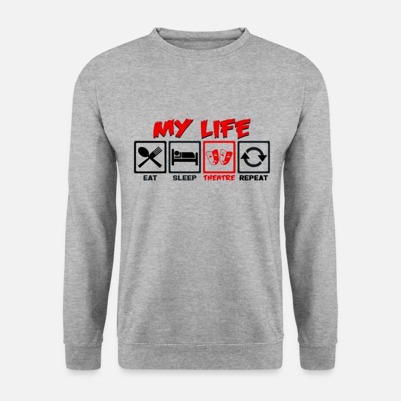 Theater - Unisex Pullover - Weißgrau meliert