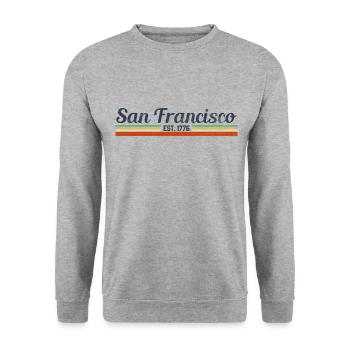 San Francisco vintage - Unisex Sweatshirt - salt & pepper - Front - Alina (178cm) & Michal (187cm)