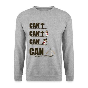 Can not Can Jesus | Confirmation Communion Gift - Unisex Sweatshirt - salt & pepper - Front - Alina (178cm) & Michal (187cm)