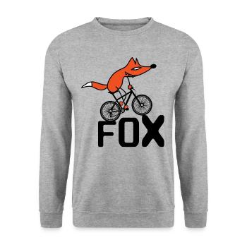 Un renard intelligent fait du vélo pour les cyclistes - Sweat-shirt Unisexe - gris chiné - Devant - Alina (178cm) & Michal (187cm)