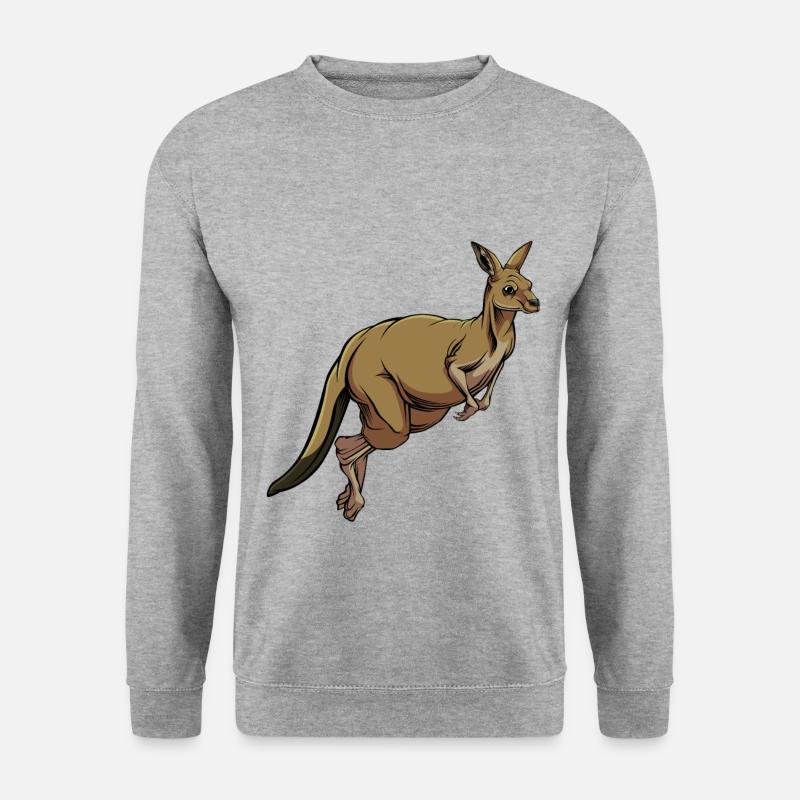 Känguru - Unisex Pullover - Weißgrau meliert