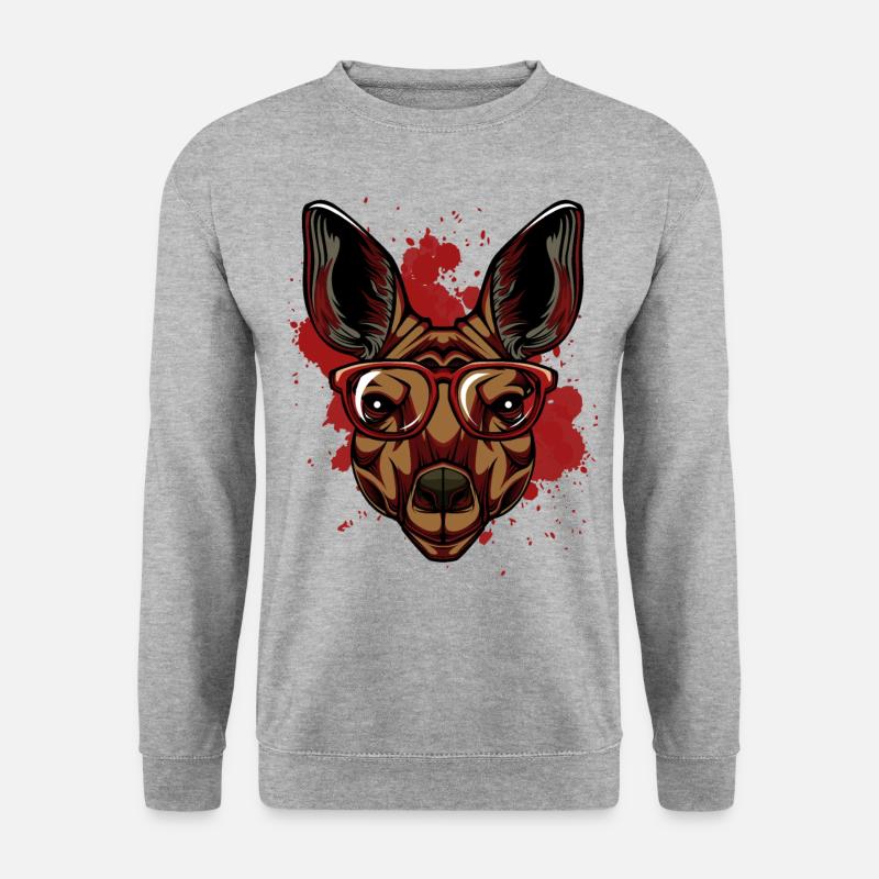 Känguru - Unisex Pullover - Weißgrau meliert