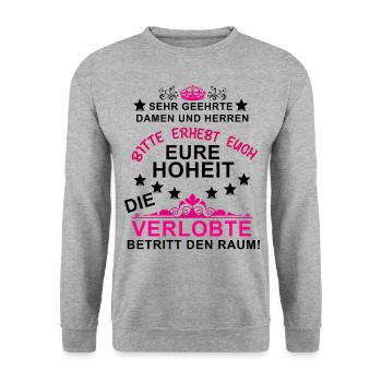 Fiancée - Sweat-shirt Unisexe - gris chiné - Devant - Alina (178cm) & Michal (187cm)