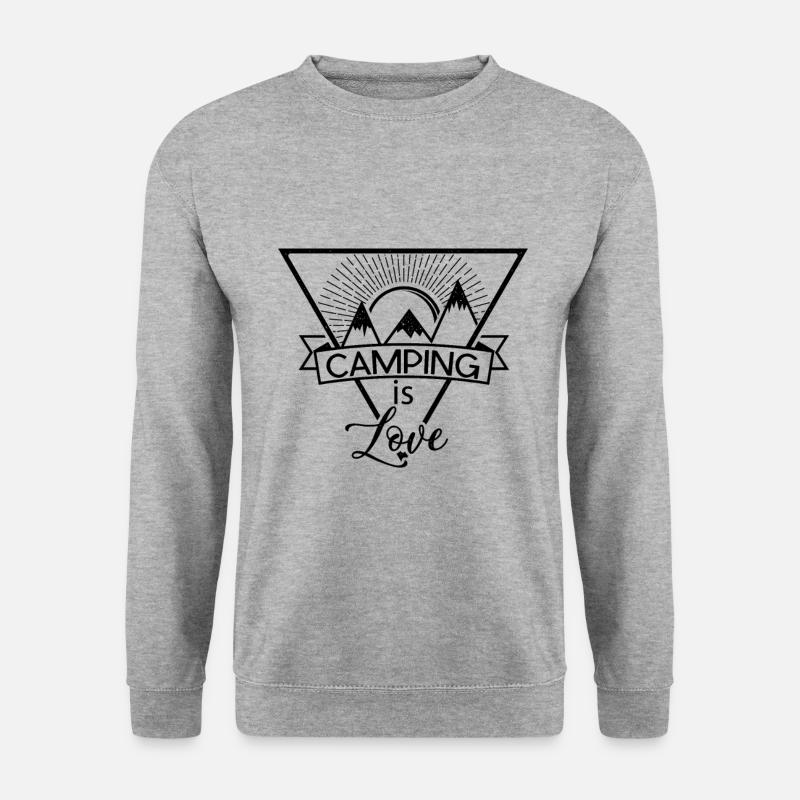 Camping is love Outdoor Shirt Design - Unisex Pullover - Weißgrau meliert