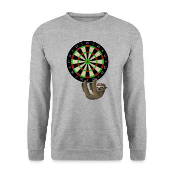 Dartboard Darts Dartspieler - Unisex Pullover - Weißgrau meliert - Vorne - Alina (178cm) & Michal (187cm)