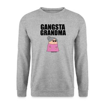 Coolste Großmutter Oma Gangster Geschenk - Unisex Pullover - Weißgrau meliert - Vorne - Alina (178cm) & Michal (187cm)