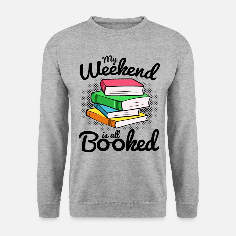Buch - Unisex Pullover - Weißgrau meliert