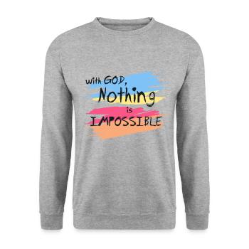 Glaube - Unisex Pullover - Weißgrau meliert - Vorne - Alina (178cm) & Michal (187cm)