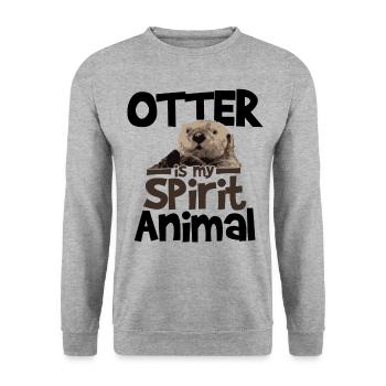 Otter - Unisex Pullover - Weißgrau meliert - Vorne - Alina (178cm) & Michal (187cm)