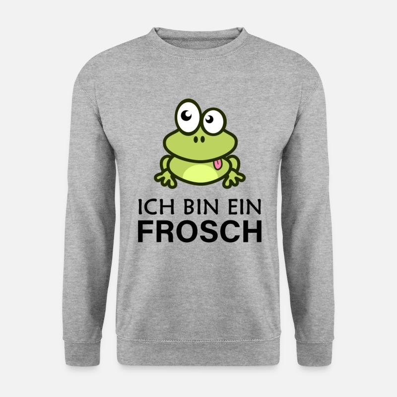 Ich bin ein Frosch - Unisex Pullover - Weißgrau meliert