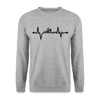 Swimmers - Swimming - Water - Sports - Triathlon - Unisex Sweatshirt - salt & pepper - Front - Alina (178cm) & Michal (187cm)