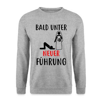 Ehe - Heirat - Neue Führung - Herrscher - Lustig - Unisex Pullover - Weißgrau meliert - Vorne - Alina (178cm) & Michal (187cm)