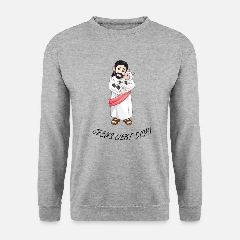 Jesus liebt dich! - Unisex Pullover - Weißgrau meliert