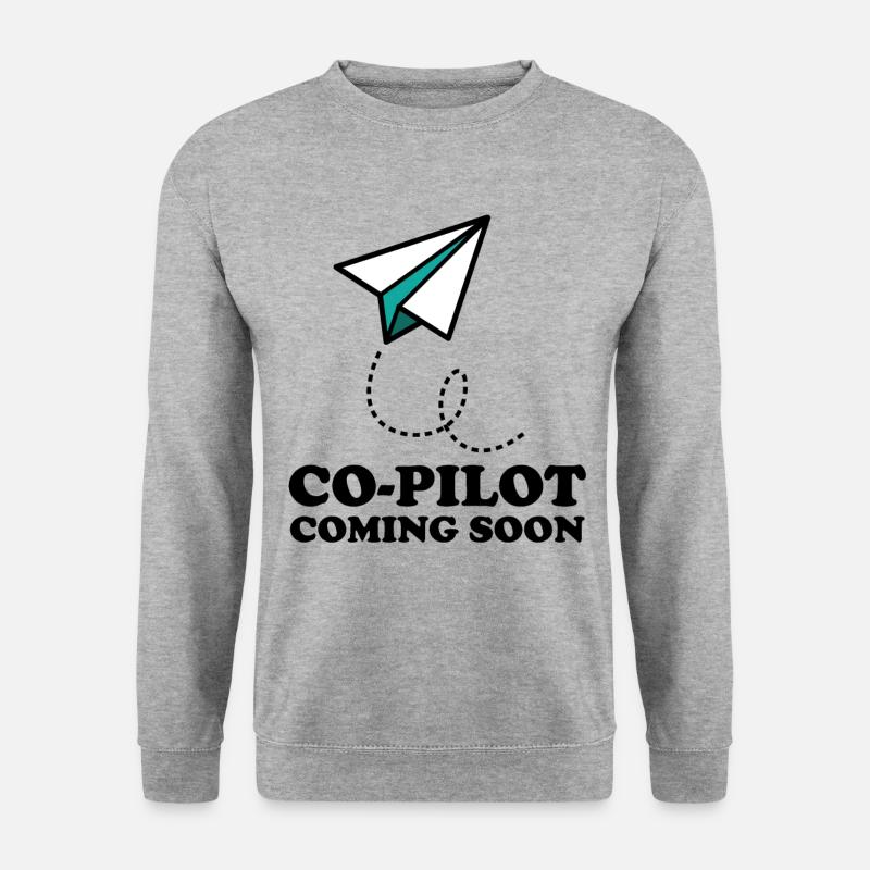 Pilot - Co-Pilot Coming Soon - Unisex Pullover - Weißgrau meliert