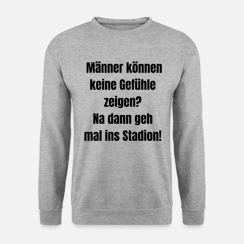Typisch Mann humorvoll lustige Sprüche witzig - Unisex Pullover - Weißgrau meliert