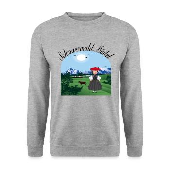 Schwarzwald-Mädel Bollenhut Heimat Tradition - Unisex Sweatshirt - salt & pepper - Front - Alina (178cm) & Michal (187cm)