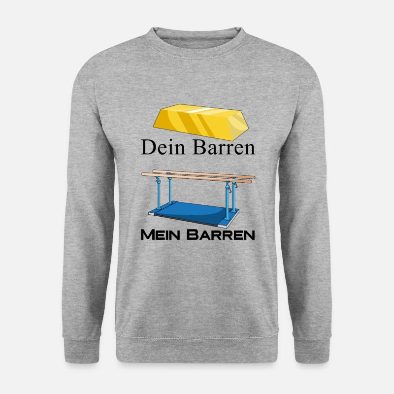 Dein Barren mein Barren Turnen - Unisex Pullover - Weißgrau meliert