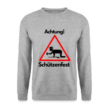 Attention shooting party beer alcohol celebrate shooting - Unisex Sweatshirt - salt & pepper - Front - Alina (178cm) & Michal (187cm)