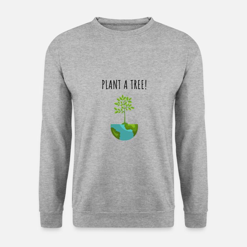 Naturschutz Baum Umweltschutz Planet Erde Grün - Unisex Pullover - Weißgrau meliert