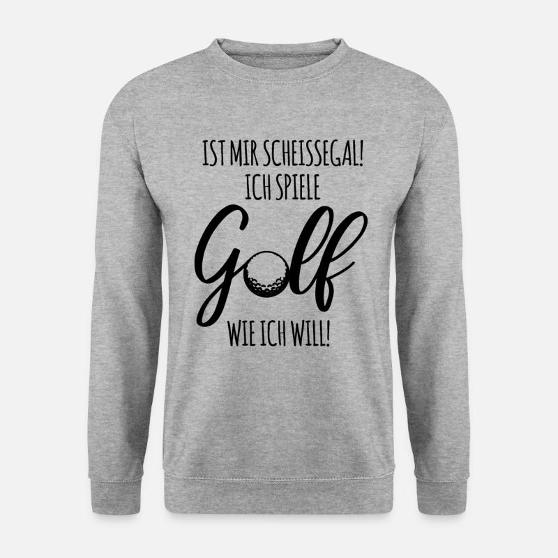 Golfer Golf Golfball Spruch Golfspieler Geschenk - Unisex Pullover - Weißgrau meliert
