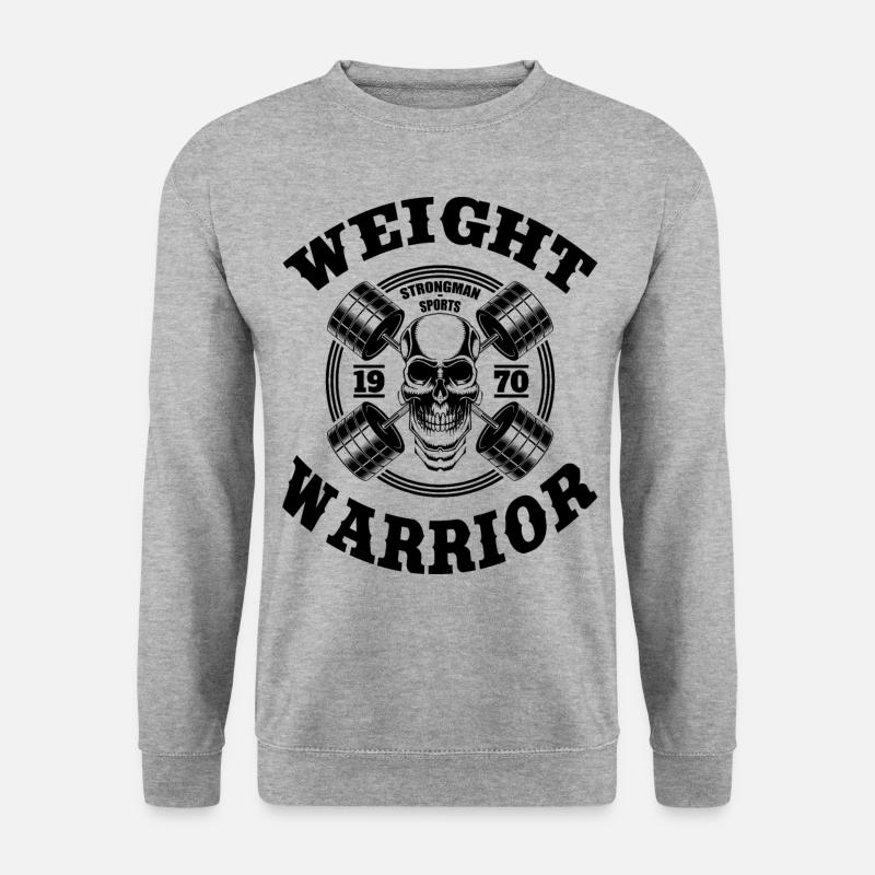Strongman Bodybuilding Weight Warrior - Unisex Pullover - Weißgrau meliert