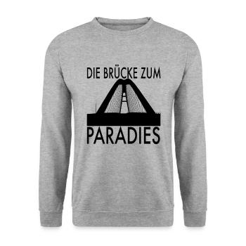 Fehmarn Insel Brücke Sundbrücke - Unisex Pullover - Weißgrau meliert - Vorne - Alina (178cm) & Michal (187cm)