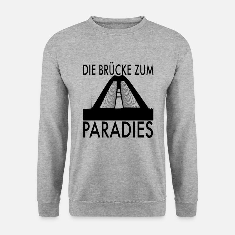 Fehmarn Insel Brücke Sundbrücke - Unisex Pullover - Weißgrau meliert
