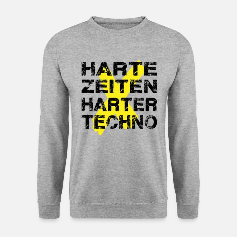 Harte Zeiten Harter Techno - Unisex Pullover - Weißgrau meliert