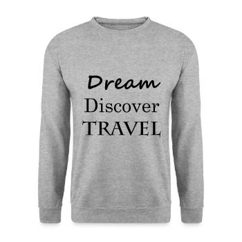 Dream Discover Travel - Unisex Sweatshirt - salt & pepper - Front - Alina (178cm) & Michal (187cm)