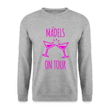 Mädels Girls Ladies Party Tour Cocktail Feier - Unisex Pullover - Weißgrau meliert - Vorne - Alina (178cm) & Michal (187cm)