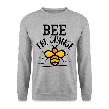 Abeille apiculteur Bee The Change bien-être des animaux - Sweat-shirt Unisexe - gris chiné - Devant - Alina (178cm) & Michal (187cm)