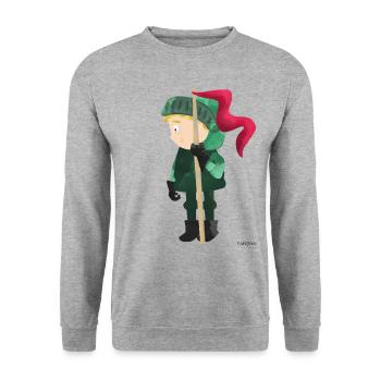 Ritter Burg Königreich Prinzessin Drache Geschenk - Unisex Sweatshirt - salt & pepper - Front - Alina (178cm) & Michal (187cm)