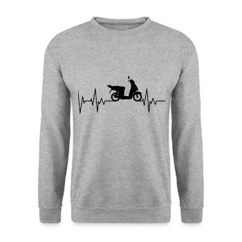 Scooter Heartbeat ECG Heart Rate Scooting Hobby - Unisex Sweatshirt - salt & pepper - Front - Alina (178cm) & Michal (187cm)