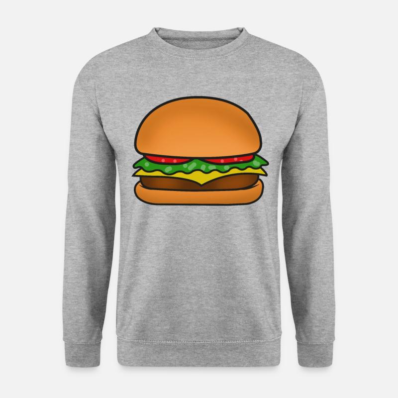 Hamburger Cheeseburger - Unisex Pullover - Weißgrau meliert