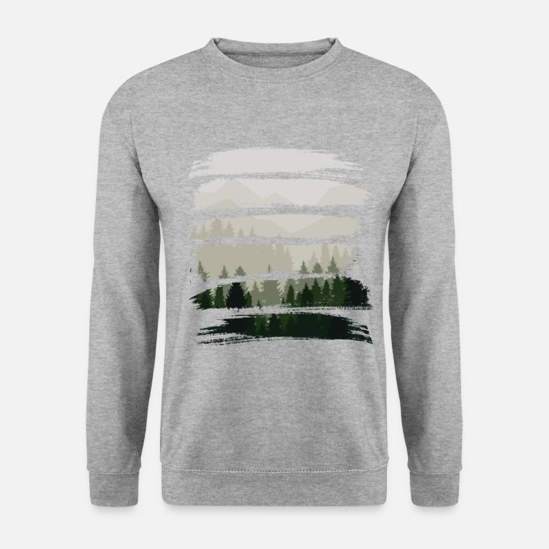 Waldstreifen - Unisex Pullover - Weißgrau meliert