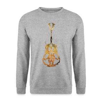 Gitarre Surreal Golden - Unisex Pullover - Weißgrau meliert - Vorne - Alina (178cm) & Michal (187cm)