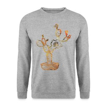 Cactus Golden - Unisex Sweatshirt - salt & pepper - Front - Alina (178cm) & Michal (187cm)
