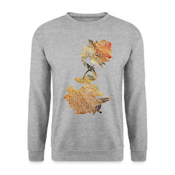 Flower Golden - Unisex Sweatshirt - salt & pepper - Front - Alina (178cm) & Michal (187cm)