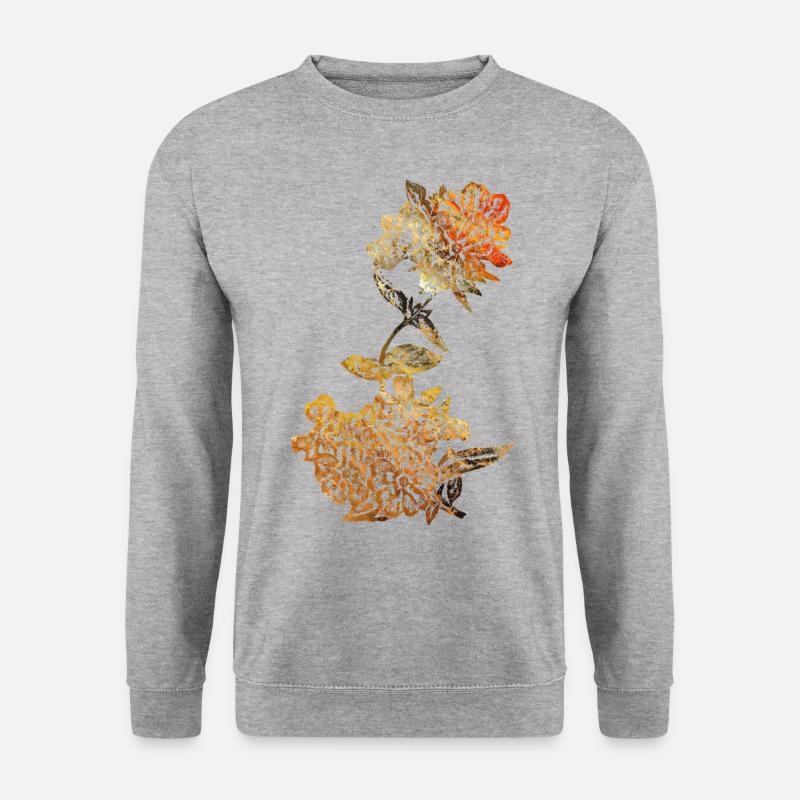 Blume Golden - Unisex Pullover - Weißgrau meliert