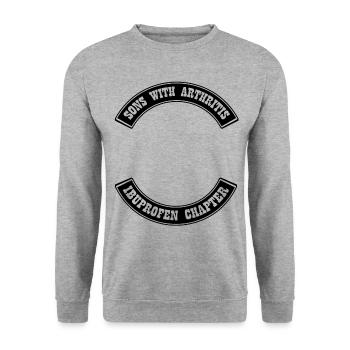 Motards Hommes Ibuprofène Arthrite Motorcycle - Sweat-shirt Unisexe - gris chiné - Devant - Alina (178cm) & Michal (187cm)