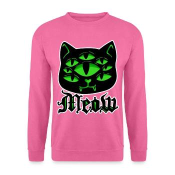 Katze Gothic Grufti Halloween Grusel Miau Geschenk - Unisex Pullover - Pink - Vorne